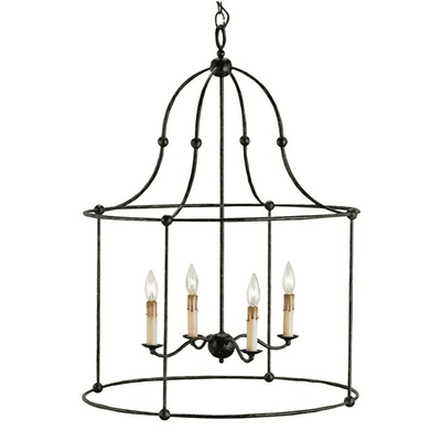 Birdcage Wrought Iron Lantern (Two Sizes & Two Finishes) Chandelier Small Mayfair (dark wrought iron) 