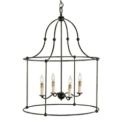 Birdcage Wrought Iron Lantern (Two Sizes & Two Finishes) Chandelier 