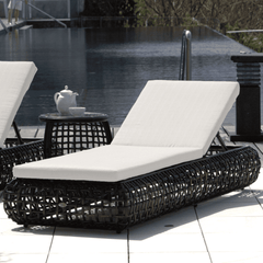 Dune Road Outdoor Chaise Lounger With Canvas Cushion Outdoor Furniture 