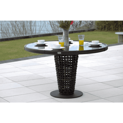Dune Road Outdoor Round Dining Table With Glass Outdoor Furniture 