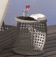 Dune Road Outdoor AuxiliaryTable With Glass Outdoor Furniture 