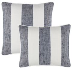 Awning Stripe Indoor/Outdoor Decorative Pillow - Navy