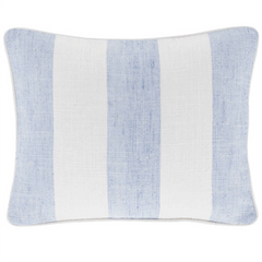 Awning Stripe Indoor/Outdoor Decorative Pillow - Soft French Blue