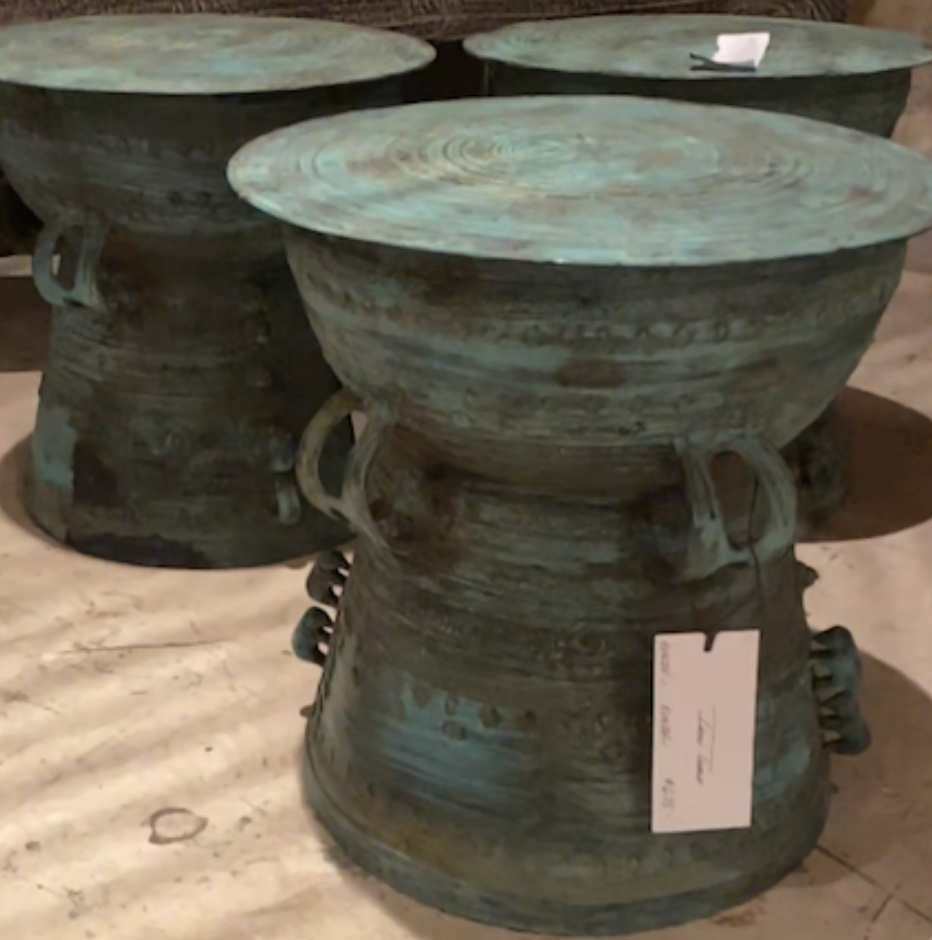 Bronze Elephant Rain Drum Side Table