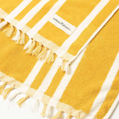 The Beach Towel - Vintage Yellow Stripe Beach 