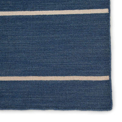 Cape Cod Striped Wool Rug - Dark Blue Rug 