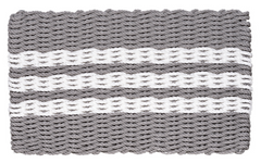 Rope Doormat - Gray & White Farmhouse Stripe