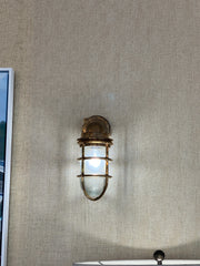 Ship Passageway Lights - 90 Degrees in Brass Finish Sconce 