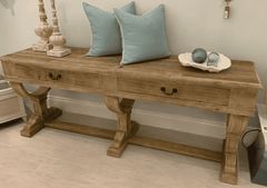 Edmond Old Elm Two-Drawer Console Table Console 