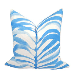 Palm Frond Pillow - Azure
