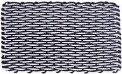 Rope Doormat - Dark Navy & White Wave