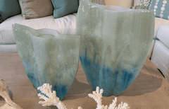 Coastal Ombre Glass Vase - Two Sizes Decor 
