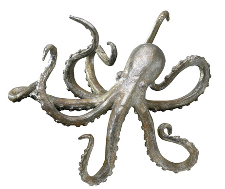 Pewter Octopus Shelf Decor Decor 