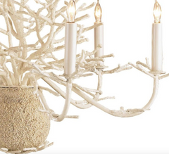 Antique White Coral Small 6-Light Chandelier