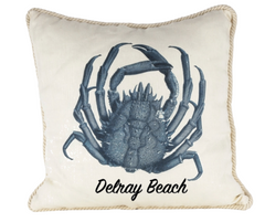 Crab Linen Pillow - Delray Beach