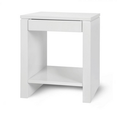 Gage One Drawer Side Table - White