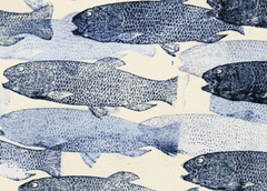 School of Fish in Blue- Framed Art