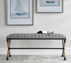 Naxos Iron & Rope Striped Bench - Large