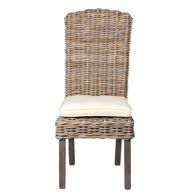 Sea Island Rattan Side Chair with Cushion, Set of 2