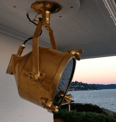Large Brass Nautical Spotlight Light 