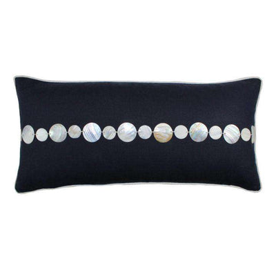 Mother of Pearl Shell Linen Pillow (Navy) Pillow 22