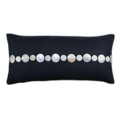 Mother of Pearl Shell Linen Pillow (Navy) Pillow 12