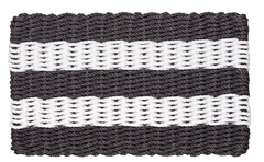 Rope Doormat - Slate & White Shoreline Stripe