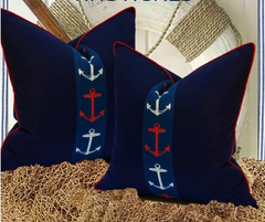 Nautical Anchor Pillow - Outdoor
