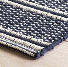 Archer Navy Woven Cotton Rug