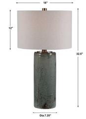 Arman Aqua Crackle Table Lamp