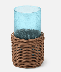 Azul Glassware Set -Two Sizes with Optional Rattan Sleeves