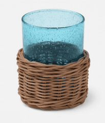Azul Glassware Set -Two Sizes with Optional Rattan Sleeves