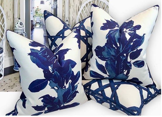 Blue Magnolia Pillow