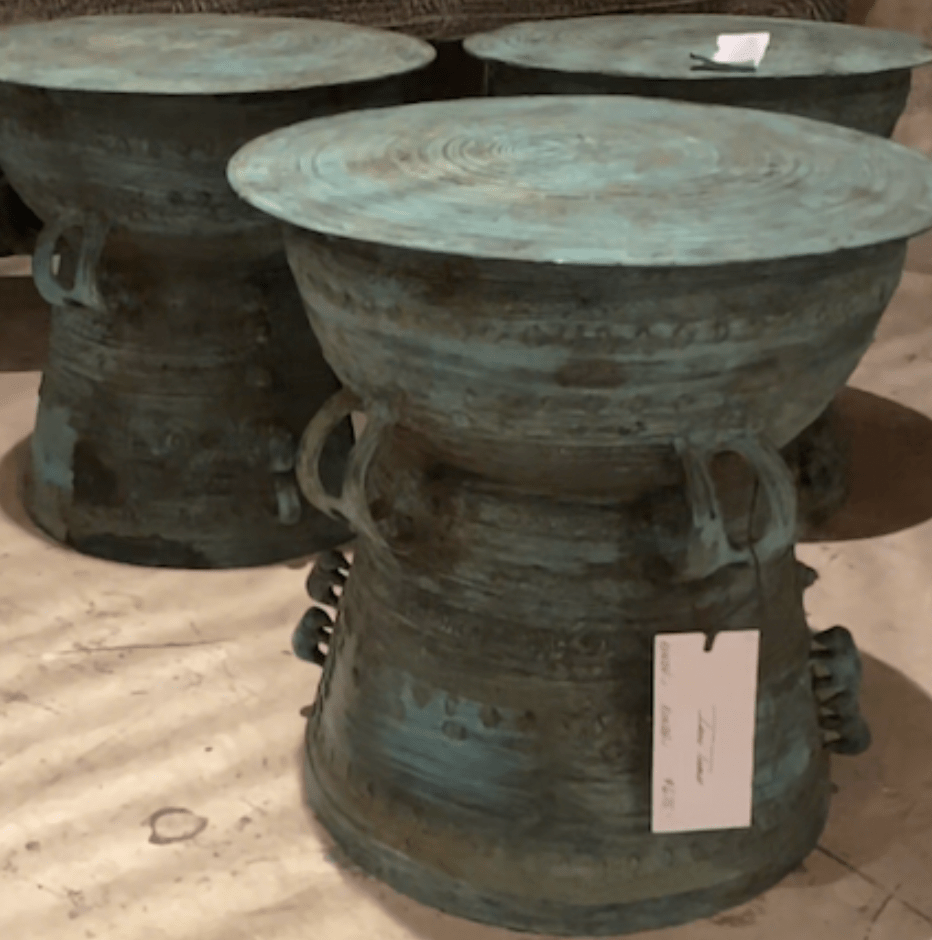 Bronze Elephant Rain Drum Side Table - Our Boat House