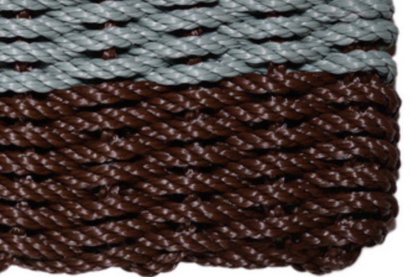 Rope Doormat - Brown & Bluestone Shoreline Stripe