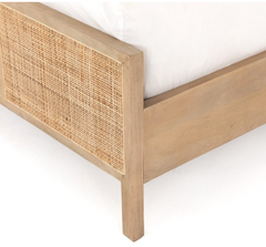 Cape Hatteras Modern Coastal Cane Bed in Natural - Three Sizes