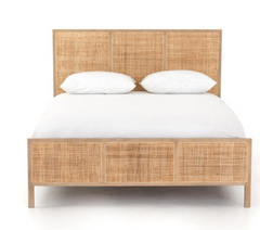 Cape Hatteras Modern Coastal Cane Bed in Natural - Three Sizes