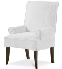Cassidy Half-Skirt Slipcovered Parsons Arm Chair