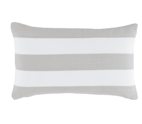 Catamaran Outdoor Pillow - Pearl Gray & White