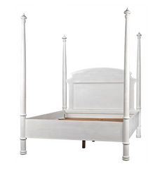 Cosmopolitan Four Poster White Wash Bed - Queen