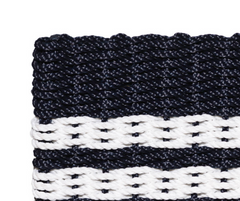 Rope Doormat - Dark Navy & White Farmhouse Stripe