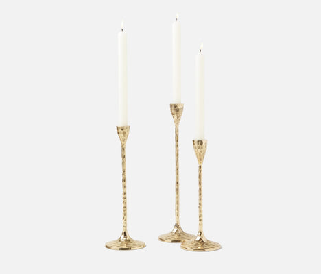 Alina Gold Candle Holders - Set of Three
