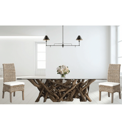 Hampton Driftwood Dining Base to accommodate Rectangular Glass Top - Multiple Sizes