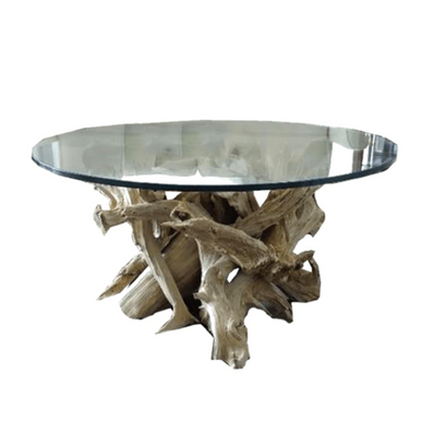 Hampton Driftwood Dining Table Base to accommodate Round Glass Top - Larger Spaces 54