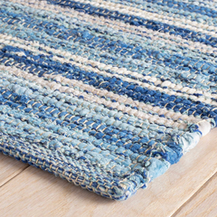 Francisco Blue Woven Cotton Rug