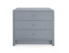 Brynne Bedside Lacquered Linen Chest - Gray