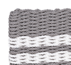 Rope Doormat - Gray & White Farmhouse Stripe