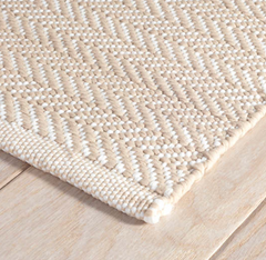 Herringbone Indoor/ Outdoor Rug - Linen & White