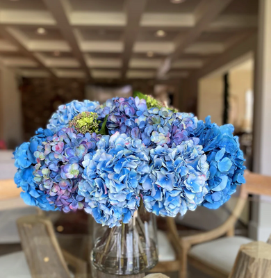 Hydrangea Blue & Green Bouquet Arrangement