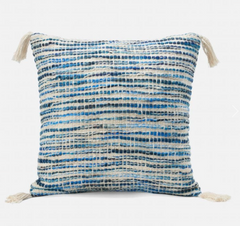 Juno Woven Blue & Natural Pillows - Set of Two